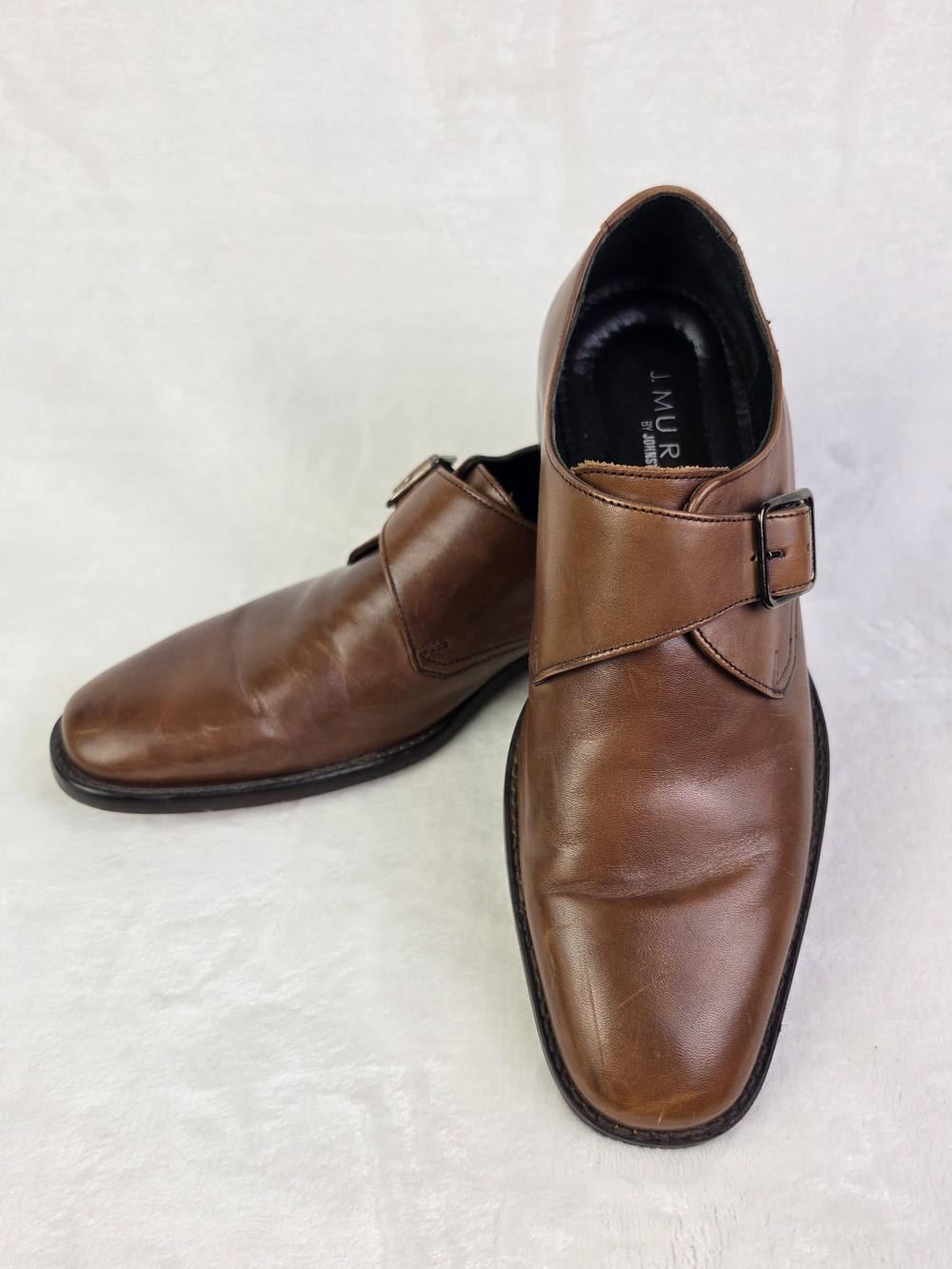 Johnston and Murphy Flynch Monk Strap Loafers Dress Shoes Mens 9.5M Brown